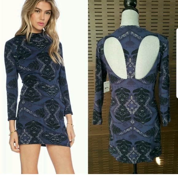 Free People Blue Backless Dress - Picture 2 of 4